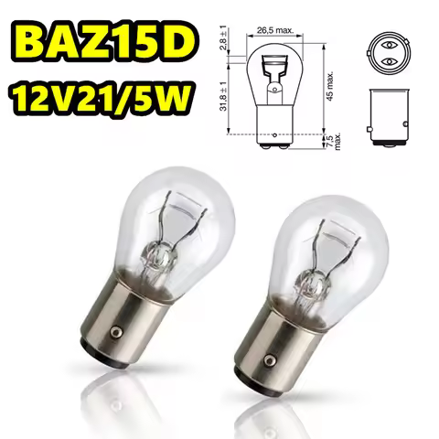 2pcs P21/5W S25 12V21/5W BAZ15D Car Clear Glass Lamp Brake Tail Bulb Car Indicator Halogen stop Lamp