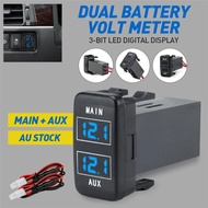 40x22mm Black Dual Battery Volt Meter for Toyota Prado 120 FJ Cruiser 2010-On Landcruiser 100 79 Ser