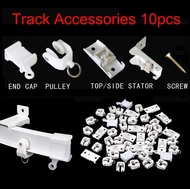 10pcs Curtain Runner Pulley Metal Side Mounting Bracket Fixed Top Clamping Rail End Cap Track Rail Accessories YB3SG