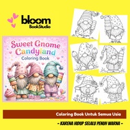 BloomBook Sweet Gnome Candyland All Age Coloring Book BLOOM125 20 Pages Illustration