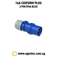 Industrial Plug - 16A CeeForm, Blue