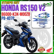 100% ORIGINAL HONDA RS150 V2 / RS150R STRIPE SET PB-407P STICKER COVERSET COVER SET 86000-K3K-M00ZB