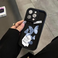 Blue Butterfly Label Pattern iPhone Phone Case Suitable for iPhone 15 Pro Max 13 Pro 8 Plus XS Max XR 7 Plus 11 ProMax 12 14 Pro Shock-resistant Protective Case Soft Case