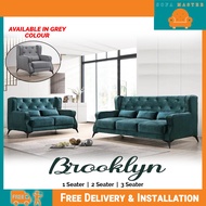 Sofa Master - Brooklyn 1/2/3 Seater Fabric Sofa Set In Green and Grey