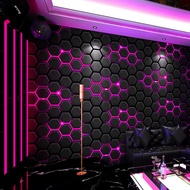 KTV Wallpaper Karaoke Flash Wall Cloth 3D Reflective Bar Theme Box Cool Internet Coffee Background W