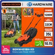 BLACK+DECKER BEMW451BH-B1 Electric Lawn Mower 1200W | 32CM | 35L w Ergonomic Bike Handle / Pemotong Rumput [ BEMW451BH ]
