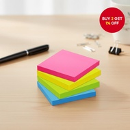 4 Pads Sticky Notes 7.5x7.5cm (3x3 Inches), Bright Self-Stick Pads, Easy to Post for Home, Office, N