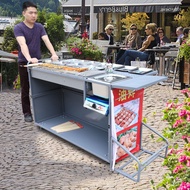 Butterfly Roast Incense Outdoor Mobile Commercial Stall Barbecue Car Charcoal Oven with Gas Deep Fry