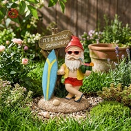 Resin Garden Gnome Statue White Beard Dwarf Outdoor Decor Ornament For Yard Lawn