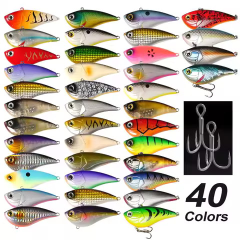 Wondersee 40 Colors 70mm 15g Flutter Vibration VIB 3D Long Casting Sinking Wobbler Fishing Lure Hard