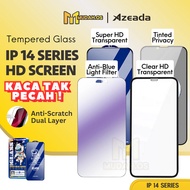 AZEADA Tempered Glass Matte Screen Protector For IP 14 Series 9D Tinted Privacy Templet Kaca Skrin