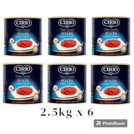 CIRIO 1856 POLPA  CHOPPED TOMATOES 100% POMODORO ITALIANO 2.5kg x 6