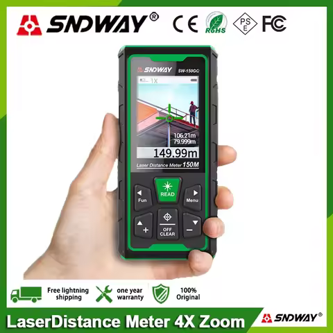 SNDWAY Digital Rangefinder Bluetooth Laser Long Distance Meter 4X Zoom Green Laser Measure Range Fin
