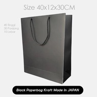 Paper Bag Hitam Jumbo 40x12x30 CM Paperbag Warna Hitam Packing Baju / Papper Bag Kado Hitam Besar