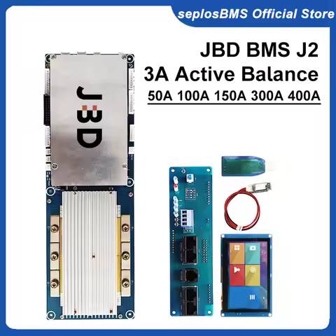 JBD Smart BMS J2 3A Active Balance 24V 48V 7S 8S 15S 50A 100A 150A 300A 400A Battery System 16S 200A