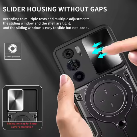 For Motorola Moto Edge 30 Pro Case Slide Camera Lens Armor Phone Case For Moto Edge 30 30Pro Car Mag