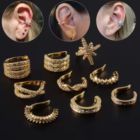 1Pc Helix Cartilage Conch Fake Piercing Jewelry Adjustable Cz Ear Cuff No Piercing Conch Cuff Earrin