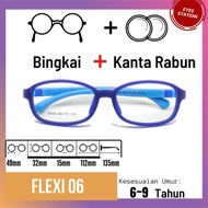 Flexi 06 Kaca Mata Anti Biru Gajet Untuk Kanak-Kanak Anti Blue Light Glasses For Kid Gaming Screen G