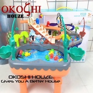 2 In 1 Children Fishing Toy With Water Electric Penguin Race Sliding Track Music6163a