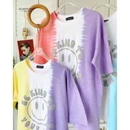 Oversized T-Shirt Tie-Dye Shirt (BE KIND) Chest Size (42-44 Inches) Length 26CM Cute Cartoon Pattern