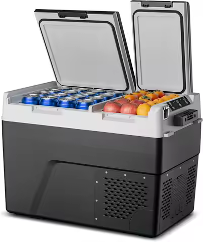Refrigerator Car Fridge - 61QT(58L) Dual Zone Electric Cooler, Car Refrigerator -4℉~68℉