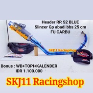knalpot racing sj88 satria fu karbu fullset blue gp abadi bbs 25cm