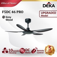 DEKA F5DC PRO 46" Series 5 Blades DC Motor 20 Speed + Reverse with Remote Control Ceiling Fan with L