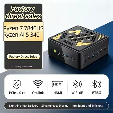 Mini PC Gamer Gaming Mini PC Ryzen 7 7840HS/ Ryzen AI 5 340 Mini NUC Gamer Computer WiFi6E