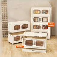 【90cm Extra Large】StaxHomedeco Foldable Storage Cabinet Stackable Organizer Box Plastic Wardrobe For