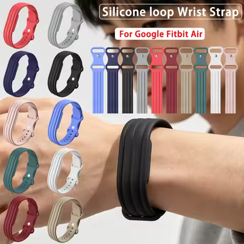 Silicone Loop Strap for Google Fitbit Air Rubber Sports Bracelet Correa Breathable Replace Wristband