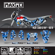 decal stiker klx 150 bf dekal stiker variasi striping custom fullbody loreng biru