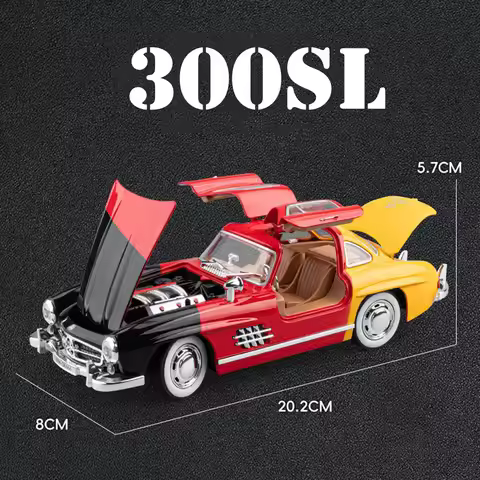1:22 300SL I8 Model Toys Diecast Alloy Car Doors Opened Sound Light Pull Back Front Wheel Steering V