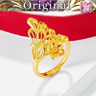 Gold hollow phoenix tail ring, peacock open ring, women's jewelry Cincin emas 916 tulen 2021 new style reliable