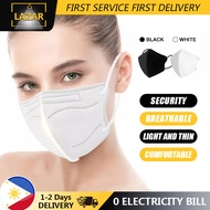 LAZAR KN95 Face Mask 100 PCS Korean Adult Face cover 5D Butterfly 5 layers of protection Reusable Unobstructed Breathing High-quality Prevention of Influenza Germs White 5 Layers KF94 Mask Black Not Single Use Beauty Facial Color