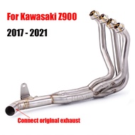 Full System Motorcycle Exhaust Escape Modify Front Mid Link Pipe For Kawasaki Z900 Ninja 900  (NOT Z