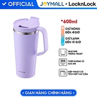 Ly giữ nhiệt LocknLock Daily Handle Tumbler màu tím LHC4330VOL 600ml, Hàng chính hãng, nắp trượt tíc