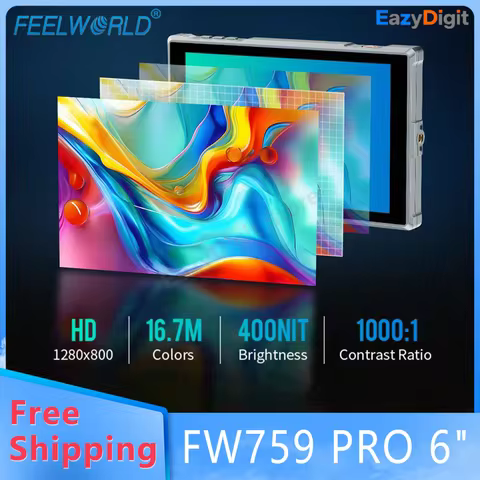 FEELWORLD FW759 PRO 7-Inch Touch Screen 4K HDMI 1280x800 IPS Camera Field Video Monitor