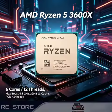 AMD Ryzen 5 3600X 6-Core 12-Thread Zen 2 CPU 4.4 GHz Bst 32MB L3 Cache 95W AM4 PCIe 4.0 Unlocked DDR