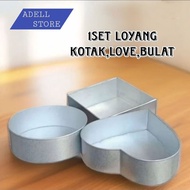1 set of baking pans of 3 kinds of round love boxes 16cm, 14cm, 12cm galvalume material