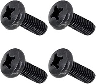 Black License Plate Screws for Lexus, Toyota, and Honda Models, Phillips Machine Pan Head 18-8, Stainless Steel Rear License Plate Screws, M6-1.0 x 16 mm Bolt - Pack of 4