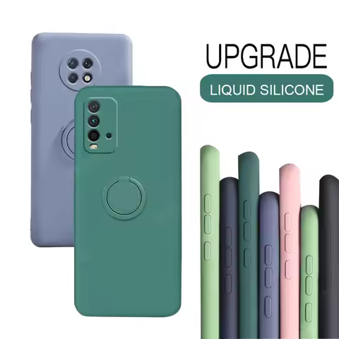 Redmi9t Liquid Silicone Car Magnetic Ring Holder Phone Case For Xiaomi Redmi 9t Note 9t 9 T Original