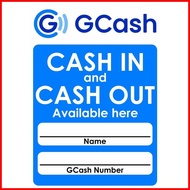 ✴ ❃ GCash Cash out / Cash In Sign - A4 Laminated