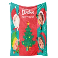 MOOREU Christmas Themed Blanket Christmas Blanket Elk Snowflake Santa Claus Print Soft Cozy Sofa Bed Office Nap Xmas Gift