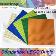 🌈Big Size Blocks Base Plate 24*24 Dots 38.4cm*38.4cm Compatible with Duplo Bricks Big Studs Large Pa