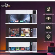 Gara Mô Hình 1:64 Có Đèn – Cửa Cuốn Tự Động Điều Khiển Giọng Nói Dùng Pin Sạc Nhà Để Xe Mô Phỏng Min