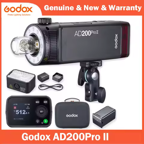 Godox AD200 Pro II Flash Strobe 200Ws 1/8000 HSS 2980mAh Battery 2.4G Wireiess X System Bi-color Mod