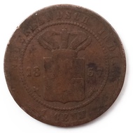 Koin Kuno 1 Cent Nederland Indie Tahun 1857 - KTC748