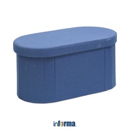 Informa 80X40 cm Wilko Oval Folding Storage Box - biru Multipurpose Box Storage Container Storage Bo