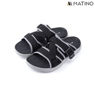 MATINO PLAY รองเท้าแตะชายหนังแท้ รุ่น MC/T 9327 - BLACK/GRAY