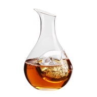 2024 Japanese Clear Crystal Ice Jug Lead Free Glass Wine Bottle Bar Whiskey Flask Sake Beer Cooler W